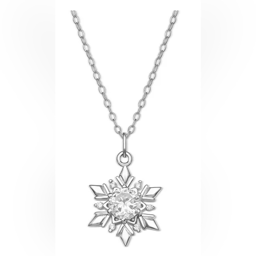 NWT Ornament Box w/ Cubic Zirconia ❄️ 18” Pendant Necklace in Sterling Silver